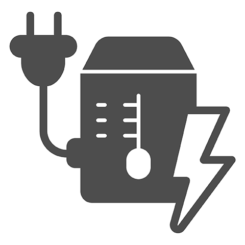 Power supply unit solid icon, pcrepair concept, mains plug and lightning vector sign on white background, power supply unit glyph style for mobile concept and web design. Vector graphics.